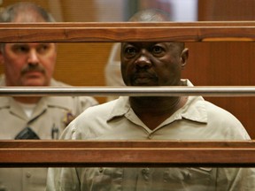 Suspected killer Lonnie David Franklin Jr., dubbed the "Grim Sleeper" for a 13-year break between his strings of 11 murders,  is pictured during his arraignment in Los Angeles Criminal Courts on July 8, 2010.