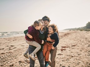 Family on the beach