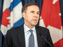 Federal Finance Minister Bill Morneau speaks at a news conference in Toronto on April 1, 2020.