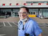 Dr. Brian Levy, who came to Canada from the United States as CEO of Radio Shack, stands outside of the Emergency Centre at the Brampton Civic Hospital, where he now works after leaving the company and going to medical school.