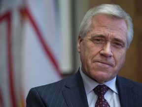 Newfoundland and Labrador Premier Dwight Ball poses for a picture in his office at the Confederation Building in St. John's on Tuesday, February 18, 2020. The premier of Newfoundland and Labrador says he's furious with U.S. President Donald Trump for suggesting the U.S. could ban exports of medical supplies to Canada.