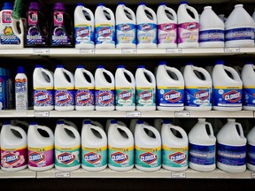 Bleach products on display at a supermarket in Princeton, Illinois, on Jan. 30, 2014.