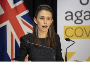 Prime Minister Jacinda Ardern during the update on the All of Government COVID-19 national response, at Parliament on April 15, 2020 in Wellington, New Zealand.