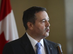 Alberta Premier Jason Kenney speaks at the Rideau Club in Ottawa on Thursday, March 12, 2020.