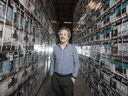 Danby CEO Jim Estill, standing in his company's warehouse in Guelph, Ontario.