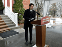 Prime Minister Justin Trudeau holds his daily news conference on COVID-19 from Rideau Cottage in Ottawa, April 9, 2020.