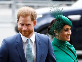 Britain's Prince Harry and Meghan, Duchess of Sussex, arrive for the annual Commonwealth Service at Westminster Abbey in London, Britain March 9, 2020.