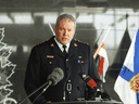 RCMP Chief Superintendent Chris Leather fields questions about the recent mass shooting at a news conference at RCMP headquarters in Dartmouth, Nova Scotia, April 20, 2020.