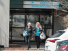 Workers are seen leaving Residence Herron, a senior’s long-term care facility, following a number of deaths due to a COVID-19 outbreak, in Dorval, Quebec.