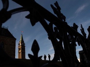 The Peace Tower on Parliament Hill in Ottawa is seen on April 18, 2020. A small group of MPs continued to debate on Monday April 20 how Parliament should function during the COVID-19 pandemic.