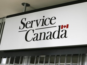 A shuttered Service Canada office in Toronto.