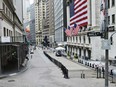 A nearly empty Wall Street in the Financial District of New York on Monday, March 30, 2020.