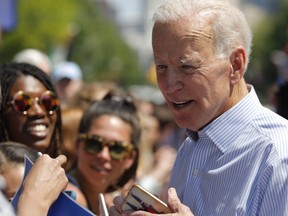 In this file photo taken on May 18, 2019, former US Vice President Joe Biden greets supporters during the kick off of his presidential election campaign in Philadelphia, Pennsylvania.