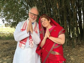 Bert Hewitt, left, a retiree, and Sandi Fischer, a psychologist, traveled to India and Bhutan together. Hewitt fell ill with the coronavirus while in Bhutan in March, forcing him to be evacuated to the United States.
