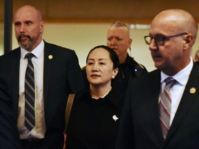 In a file photo, Huawei chief financial officer Meng Wanzhou, after a short morning session that ended the fourth day of trial in her extradition case.