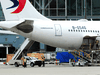 A China Eastern jet is unloaded at Vancouver International Airport in Richmond, B.C., on May 14, 2020.