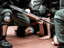 Pro-democracy protesters are arrested by police in Hong Kong on May 24, 2020, ahead of planned protests against a proposal to enact new security legislation in Hong Kong.