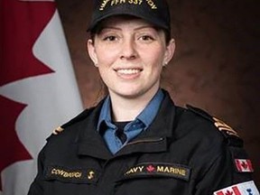 Sub-Lt. Abbigail Cowbrough is shown in a Department of National Defence handout photo.