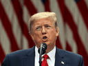 U.S. President Donald Trump holds a news conference in the Rose Garden of the White House on May 29, 2020.