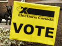 A polling station in Edmonton during the 2019 federal election, Oct. 21, 2019.