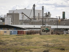 The Cargill beef plant in High River, Alta., is shown on Thursday, April 23, 2020.
