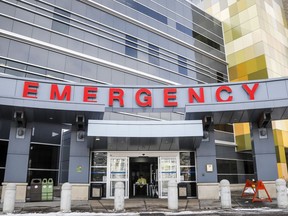 The South Health Campus adult acute care hospital in Calgary, Alta., is seen on Wednesday, April 1, 2020, amid a worldwide COVID-19 pandemic. A new survey suggests the COVID-19 pandemic has given Canadians almost absolute trust in doctors.