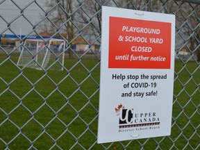 Soccer fields at South Grenville District High School in Prescott and across Ontario remain closed. Premier Doug Ford announced that Ontario schools will not reopen this spring.