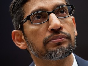 Google CEO Sundar Pichai testifies on December 11, 2018, before the U.S. House Judiciary Committee on Capitol Hill in Washington, DC.