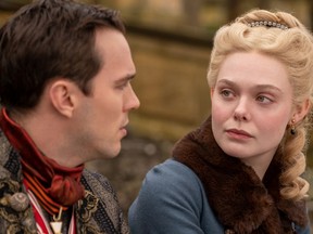 Nicholas Hoult and Elle Fanning as Emperor Peter (son of Peter the Great) and Catherine the soon to be Great.