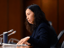 Dr. Theresa Tam, Canada's Chief Public Health Officer, takes part in the daily COVID-19 press conference on Parliament Hill, May 20, 2020.