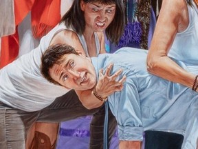 Details from Kent Monkman's controversial "Hanky Panky" painting.