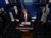 U.S. President Donald Trump answers questions at the daily COVID-19 task force briefing flanked by Dr. Anthony Fauci, Vice President Mike Pence, Dr. Deborah Birx.