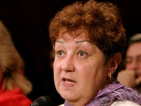 Norma McCorvey of Dallas, Texas (R), the "Roe" in the Roe v. Wade Supreme Court Case, testifies before the Senate Judiciary Committee along with Sandra Cano of Atlanta, Georgia, the "Doe" in the Doe v. Bolton Supreme Court case, on Capitol Hill in Washington, DC June 23, 2005.