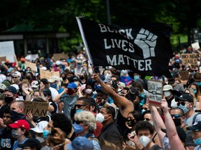 Demonstrators gather at the Lincoln Memorial during a protest against police brutality and racism, on June 6, 2020 in Washington, DC.