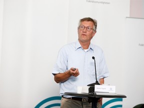 State epidemiologist Anders Tegnell of the Public Health Agency of Sweden speaks during a news conference updating on the coronavirus disease (COVID-19) situation, in Stockholm, Sweden June 25, 2020.