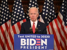 Democratic presidential candidate, and former Vice President Joe Biden speaks about the unrest across the country from Philadelphia City Hall on June 2, 2020 in Philadelphia, Pennsylvania, contrasting his leadership style with that of US President Donald Trump, and calling George Floyds death a wake-up call for our nation. (Photo by JIM