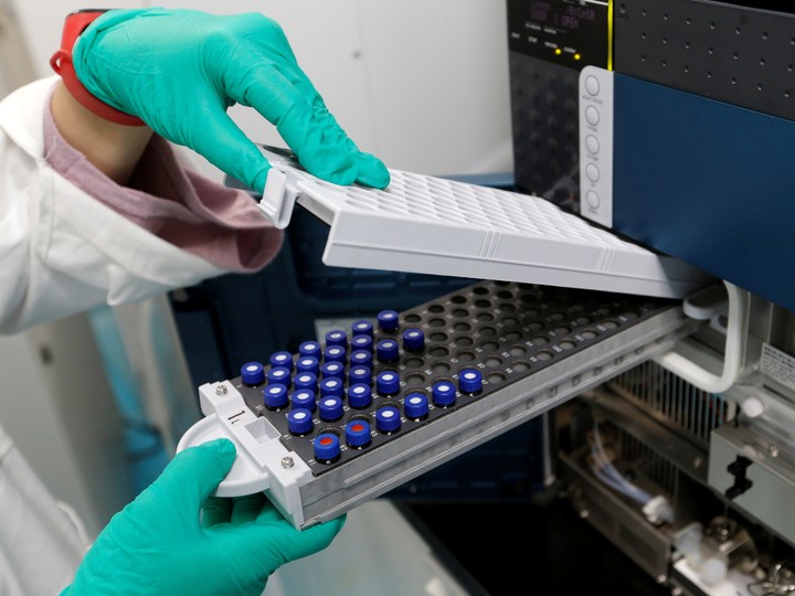  A researcher works at a lab of a Chinese vaccine maker CanSino Biologics in Tianjin, China November 20, 2018. Picture taken November 20, 2018.