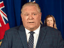 Ontario Premier Doug Ford speaks during the daily COVID-19 briefing at Queen's Park in Toronto on June 11, 2020. 