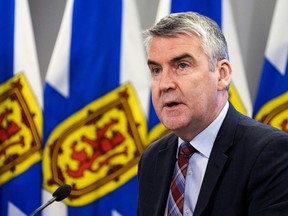 Nova Scotia Premier Stephen McNeil makes an announcement in Halifax, Friday, Friday, Dec 20, 2019. Nova Scotia is going to begin allowing people to gather in groups of up to 10, as the province has gone nine days without any new cases of COVID-19.