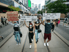 An anti-racism march heads down Dundas Street in Toronto, June 5, 2020.
