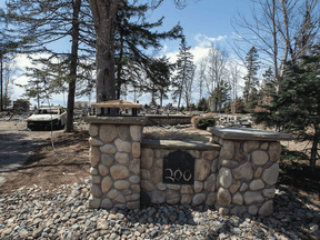 A burned-down property in Portapique, N.S., that was registered to mass killer Gabriel Wortman, seen on May 8, 2020.