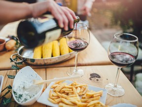 Summer barbecue and wine