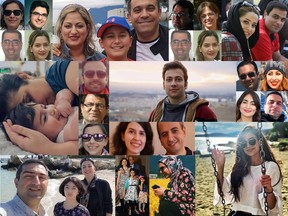 Some of the Canadian victims of Ukraine International Airlines Flight PS752, which was shot down by the Islamic Revolutionary Guard Corps shortly after takeoff from Tehran on Jan. 8, 2020, killing all 176 aboard.