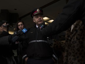 Edmonton Police Chief Dale McFee speaks to the press in Edmonton on December 13, 2019. Edmonton's police chief says there is systemic racism in Canadian policing, but he worries that defunding police could lead to a loss of officers and programs brought in to address diversity. Chief Dale McFee says the death of a Black man in Minneapolis involving a white police officer was wrong and the officer needs to be held accountable.THE CANADIAN PRESS/Amber Bracken