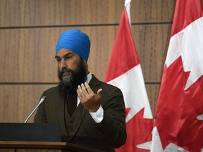 NDP Leader Jagmeet Singh speaks during a news conference in Ottawa, on Monday, June 1, 2020.