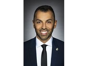 Marwan Tabbara is seen in this official House of Commons portrait in Ottawa on November 22, 2019. Police in southwestern Ontario say they didn't inform the public about assault charges against a member of Parliament because higher-ups within the force didn't believe he posed a significant risk to the public.