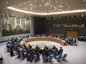 The Security Council meets on the situation in Syria, Thursday, Oct. 24, 2019 at United Nations headquarters. Today could be decision day for what could be Prime Minister Justin Trudeau's biggest foreign policy gambit: Canada's bid for a temporary seat on the United Nations Security Council.