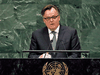 Canada’s UN Ambassador Marc-André Blanchard addresses the United Nations General Assembly in 2018. “We will phone member states to ensure they got out to vote, a lot like a usual election,” he says of the upcoming vote for a Security Council seat.