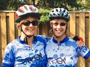 Margaret Lynch and her sister, Mary, her bone marrow donor and biking buddy.