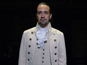 Lin-Manuel Miranda on the stage in Hamilton in 2016, "the tired-est, most exhausted version of me."